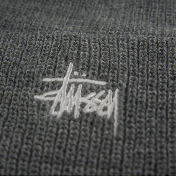 Stussy Streetwear Cuffed Knit Beanie Gray One Size Brand New With Tag Authentic - Picture 4 of 4